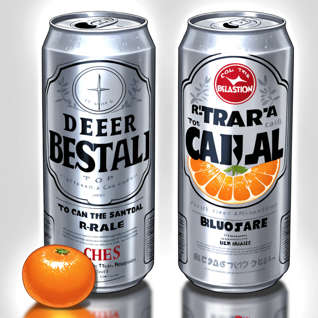 没イラスト（アルミ缶の上にあるミカン）