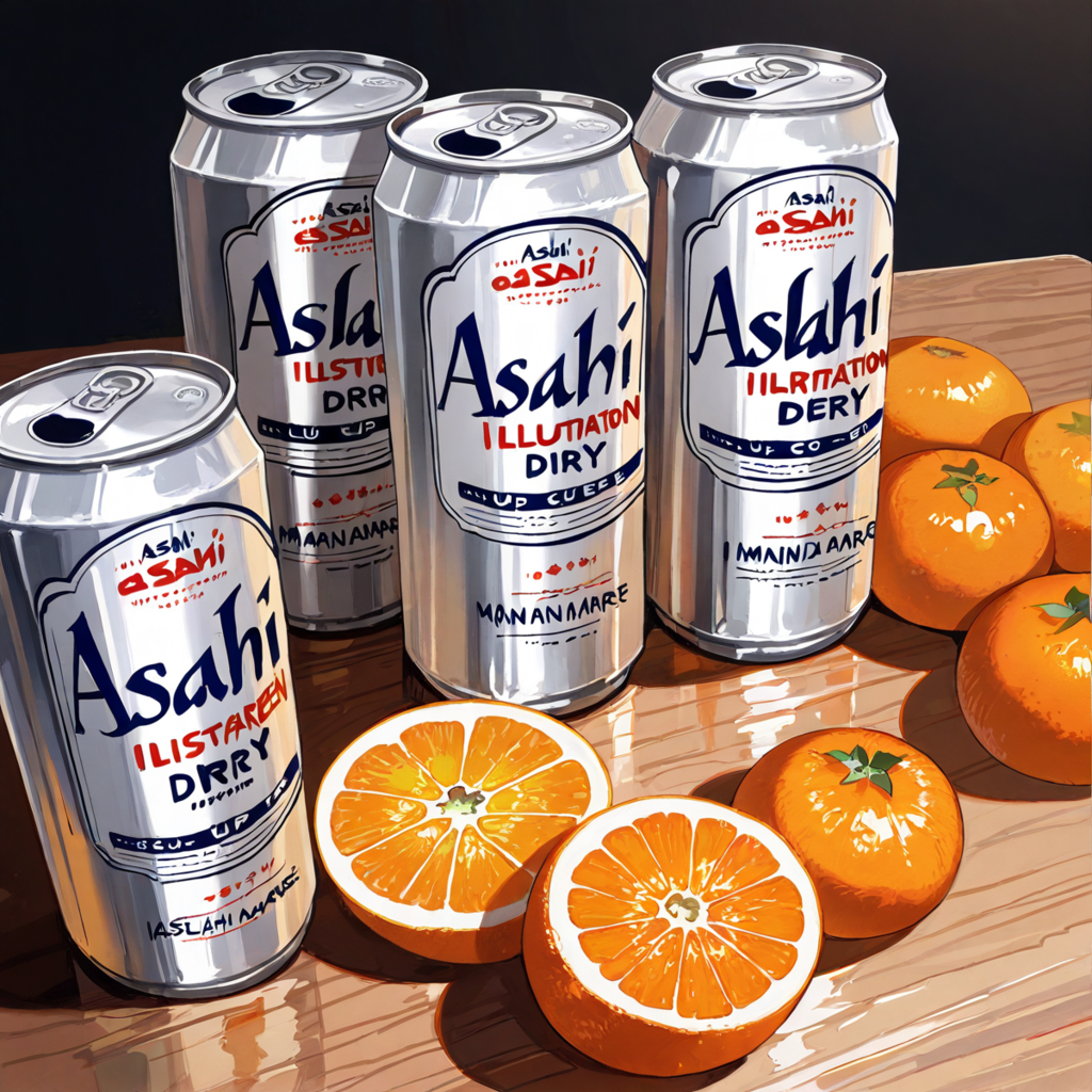 没イラスト（アルミ缶の上にあるミカン）