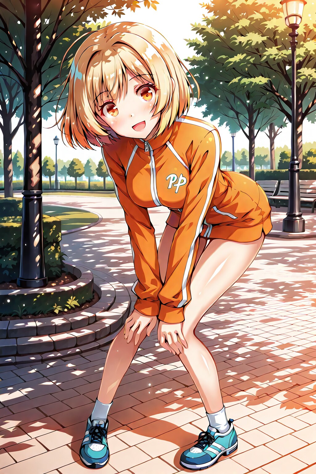 早朝の陸上少女