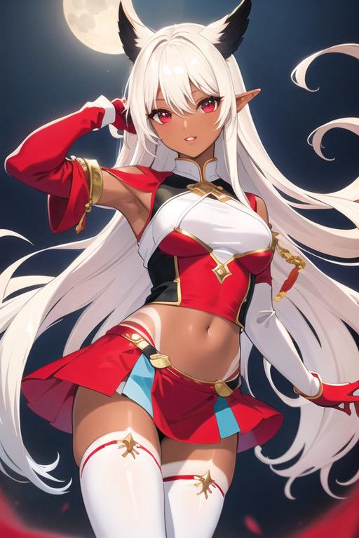 不知火フレア似の褐色エルフ娘