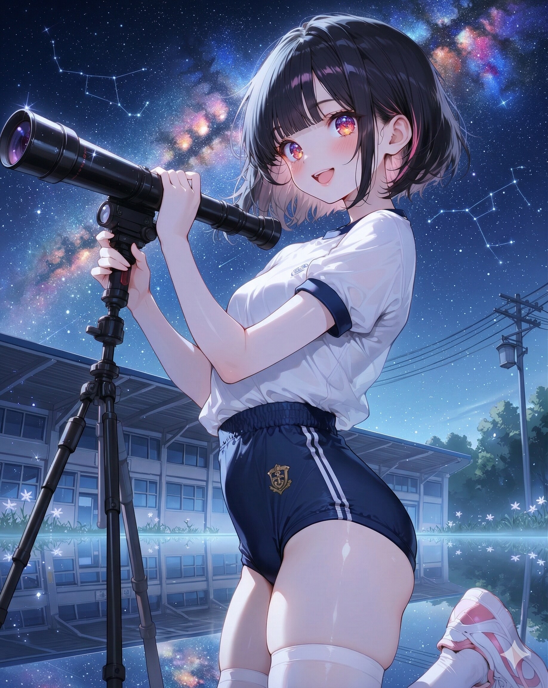 天体観測 ~ 黒髪ボブのブルマ娘９９ ~