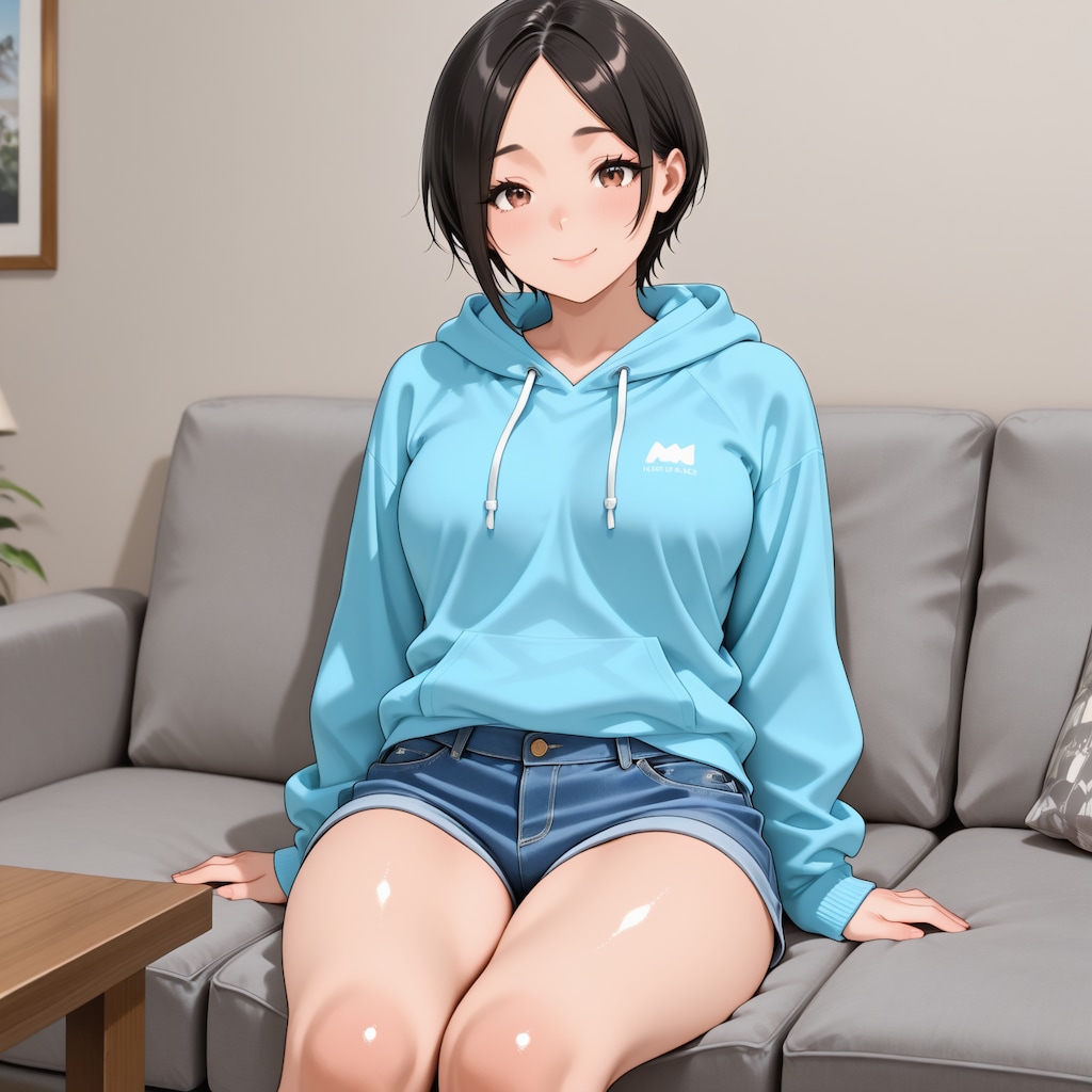 黒髪ショート純子さん