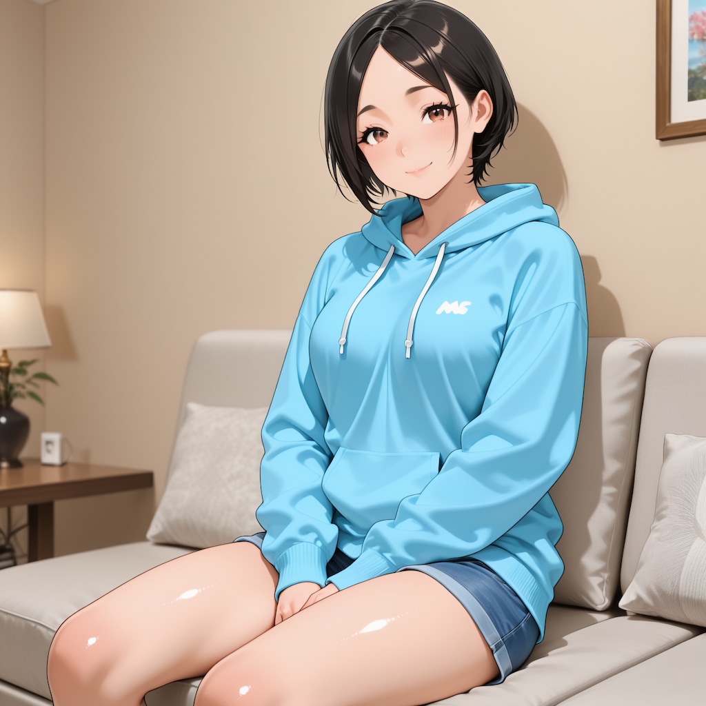 黒髪ショート純子さん