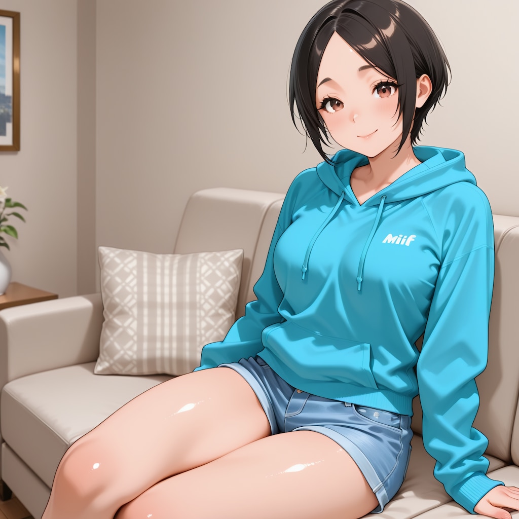 黒髪ショート純子さん