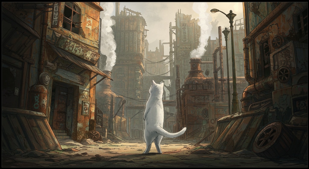 終末都市を行くただのねこ