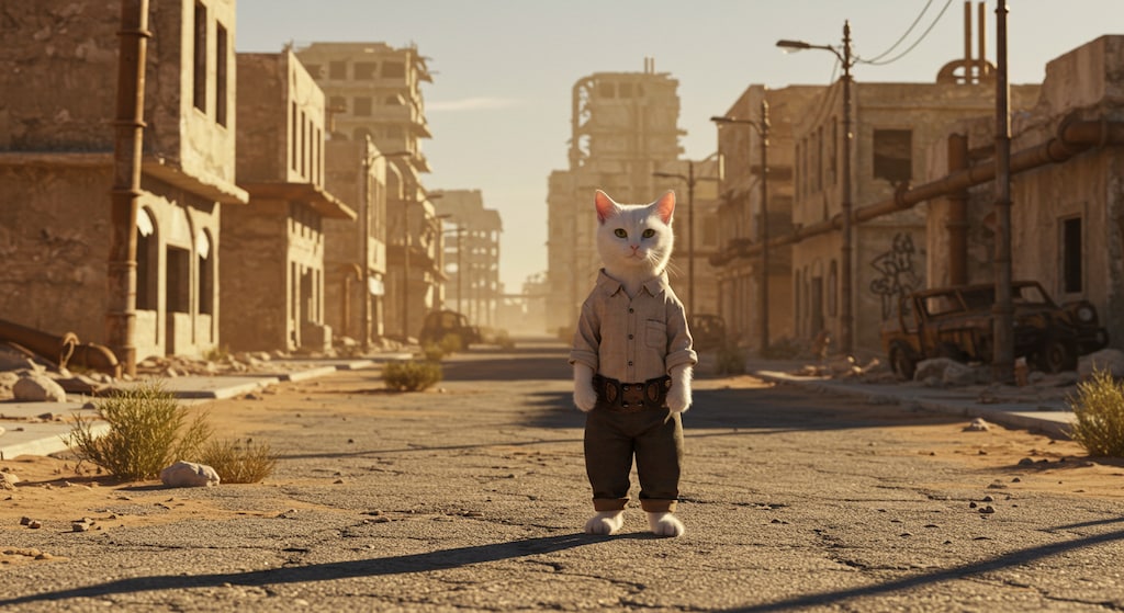 終末都市を行くただのねこ