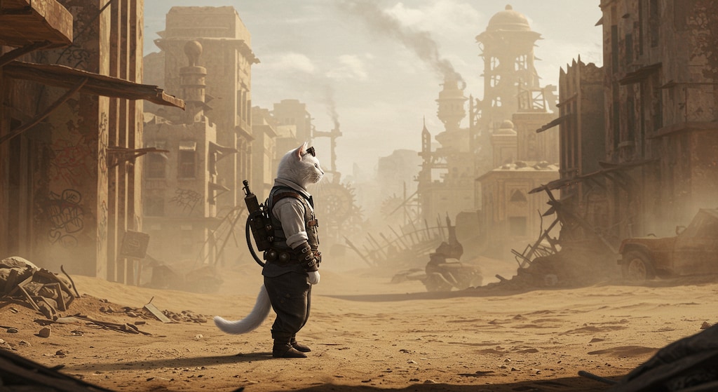 終末都市を行くただのねこ