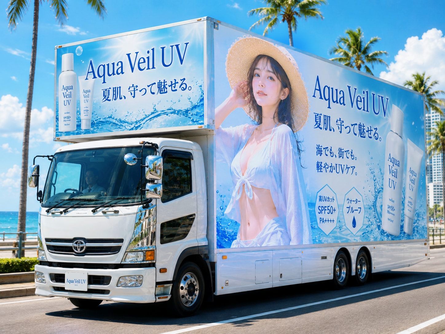 宣伝カー 夏のUVケア