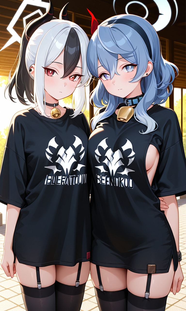 カヨコとアコ　メタルTシャツ3 | の人気AIイラスト・グラビア