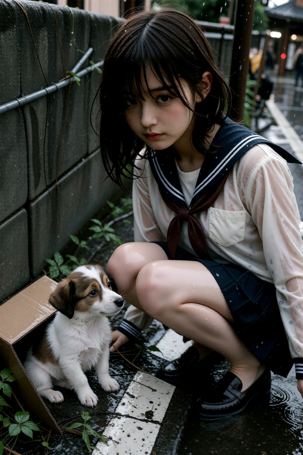 捨て犬と少女