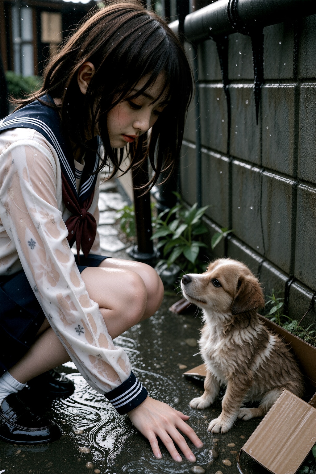 捨て犬と少女