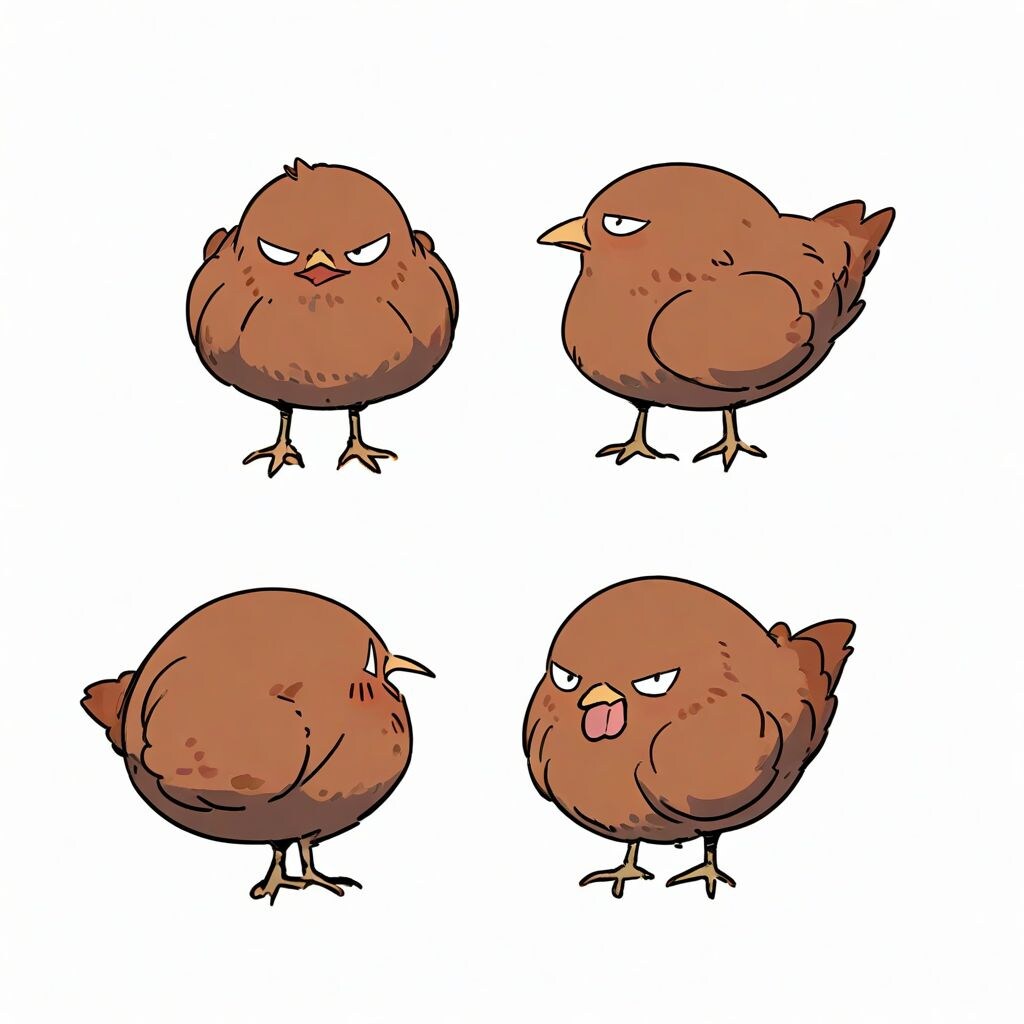 鋭い目つきの雌鶏