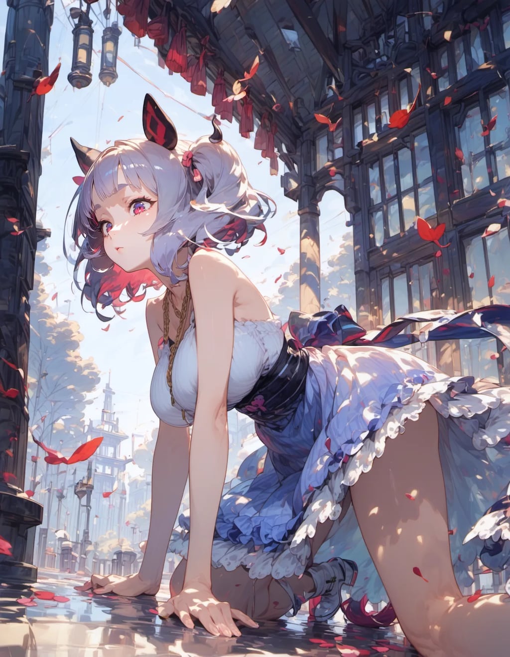 Petals on the Cobblestone