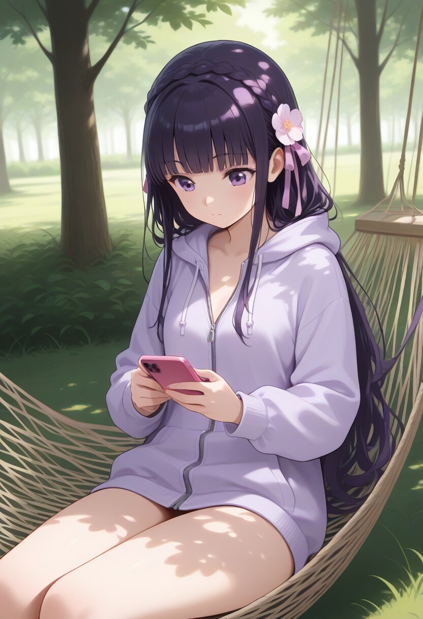 スマホとハンモック