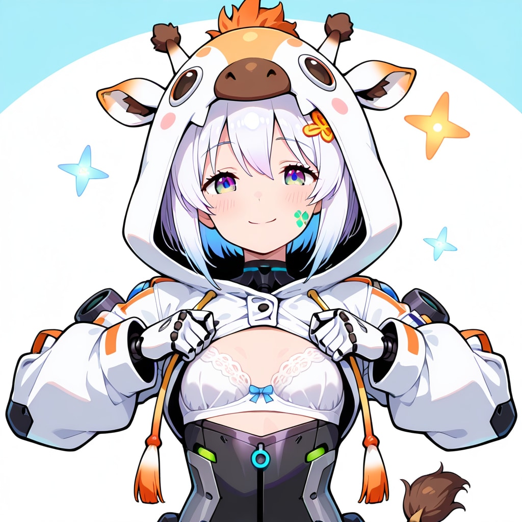 ロボットアニメのパイロットスーツっぽいキリン着ぐるみちび子ちゃん