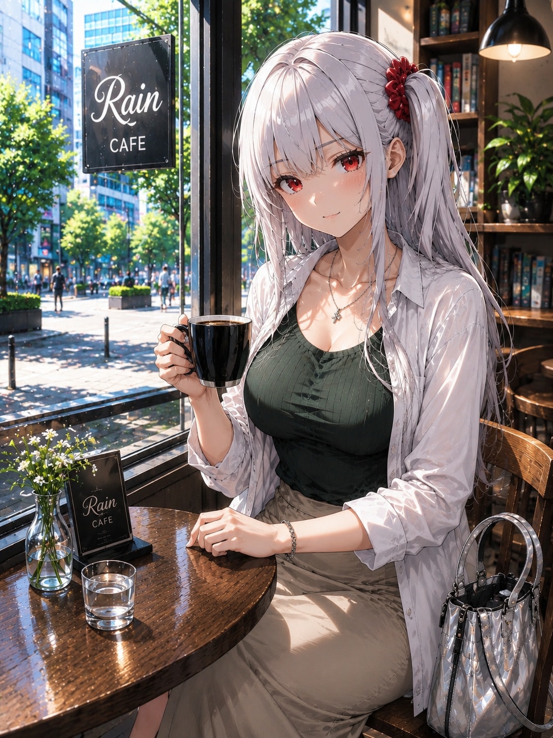 志保ちゃん、カフェで一休み