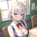 学園の銀髪のエルフさん 2枚目