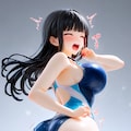 （台座があるのでフィギュア寄り）半フィギュア質感で正義のディルド＆正義の必殺技で倒され💦ぷしゅーしながら身悶えちゃうハイレグ女戦闘員達♪ 2枚目