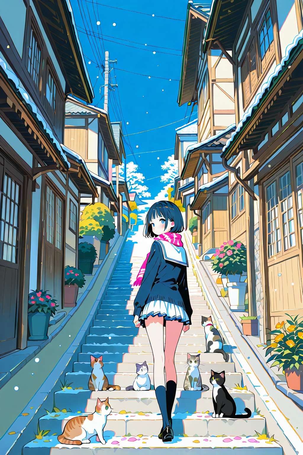 猫の細道(QILIN)(冬)(5) | の人気AIイラスト・グラビア