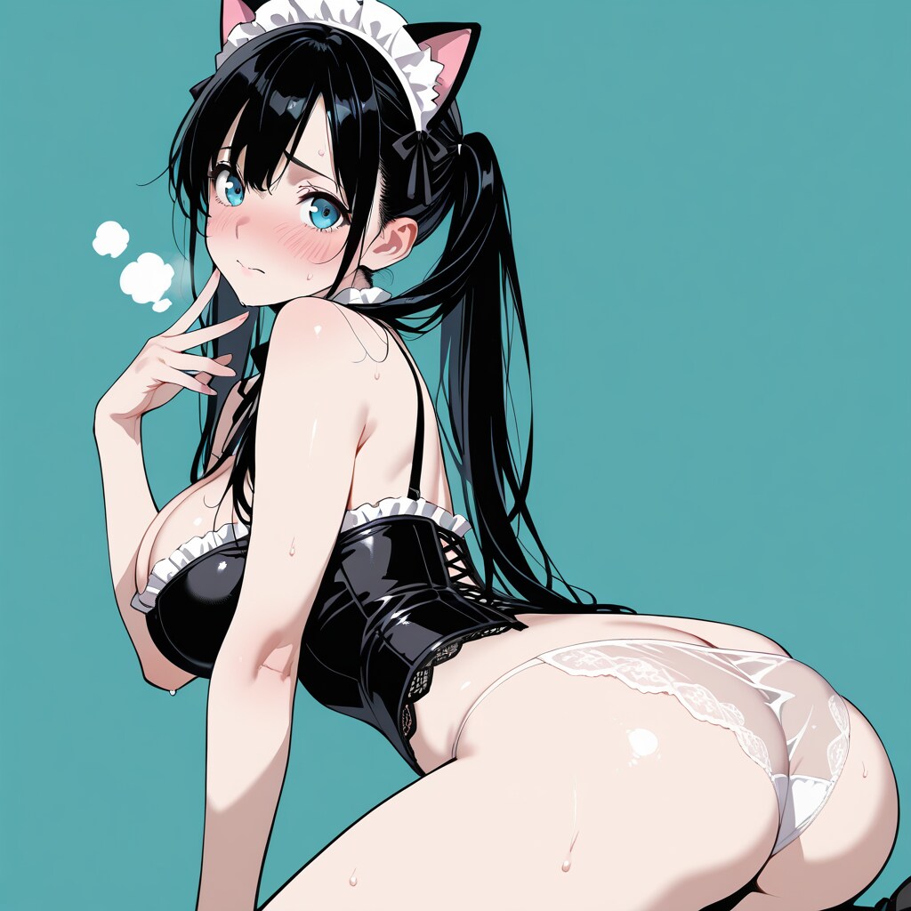 シースルーパンティ猫耳メイド