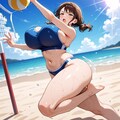 夏のバレーコスプレ人妻3名 3枚目