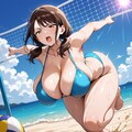夏のバレーコスプレ人妻3名 7枚目