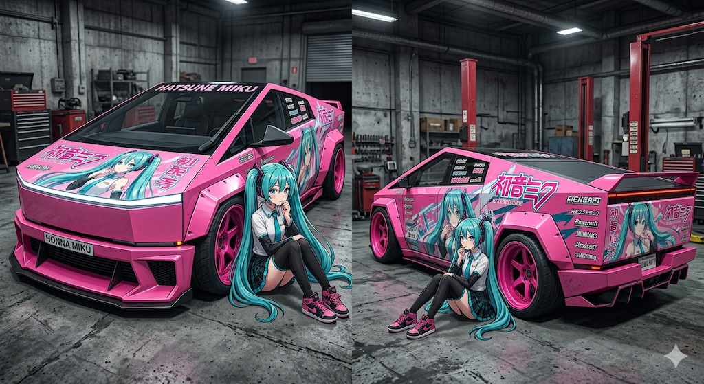 初音ミクとテスラサイバートラック