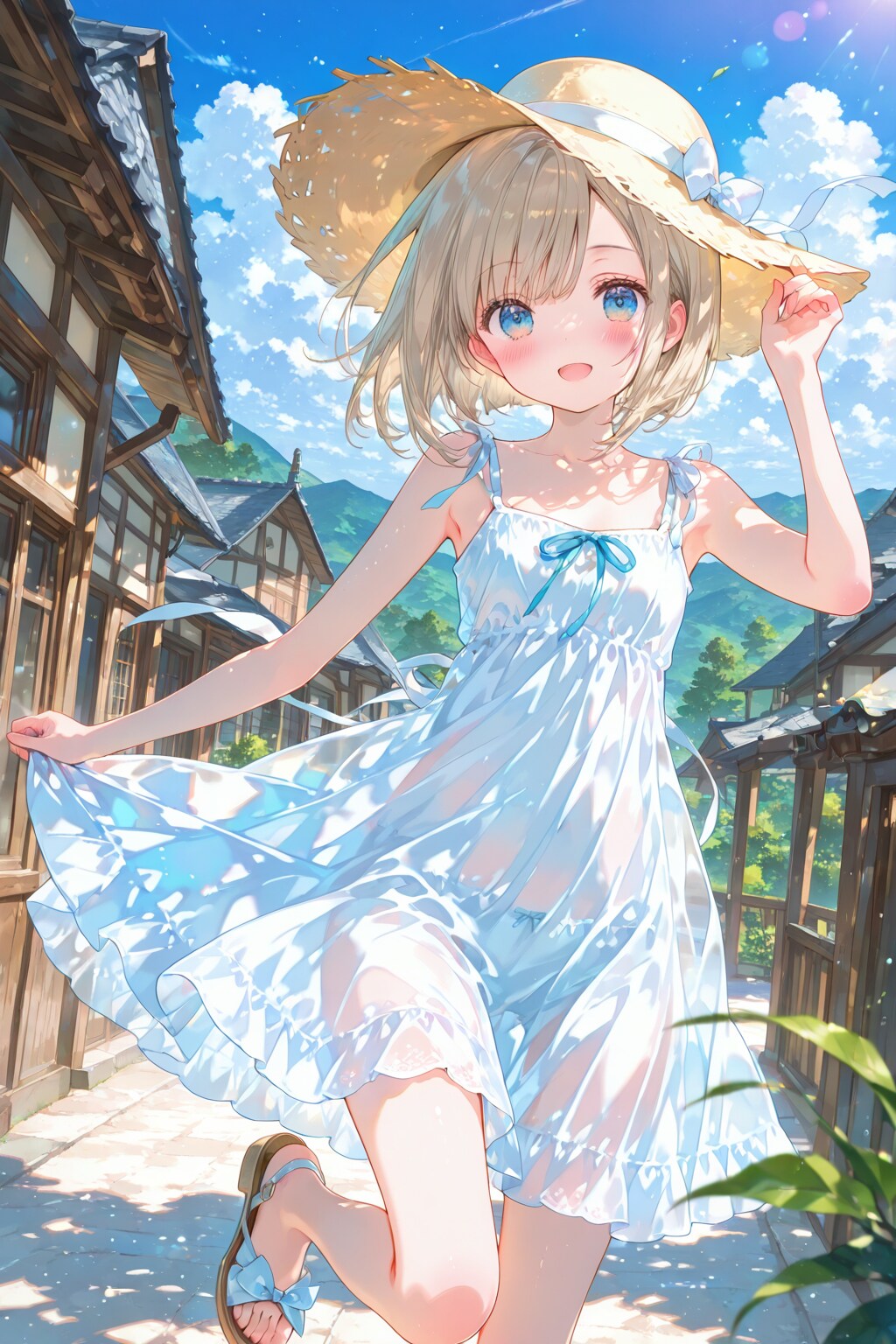 夏の透けワンピ