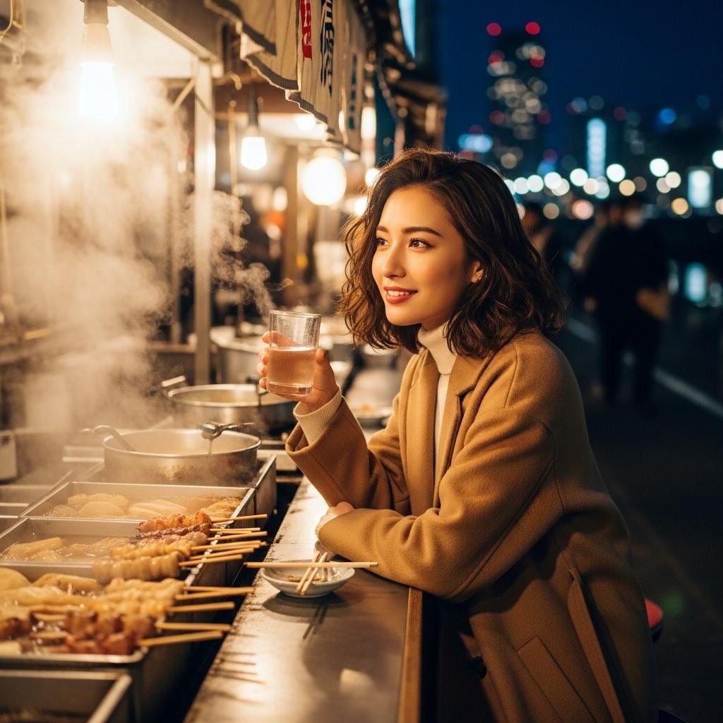 中洲の屋台で一人飲み