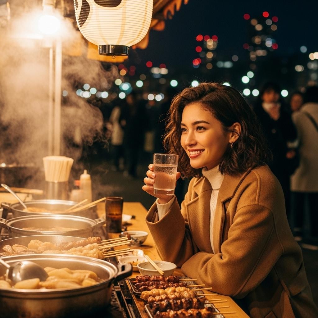 中洲の屋台で一人飲み