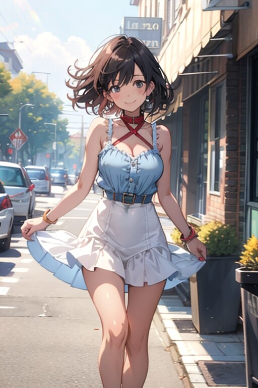 白いスカートの少女 | の人気AIイラスト・グラビア