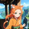 猫耳着物少女 2枚目