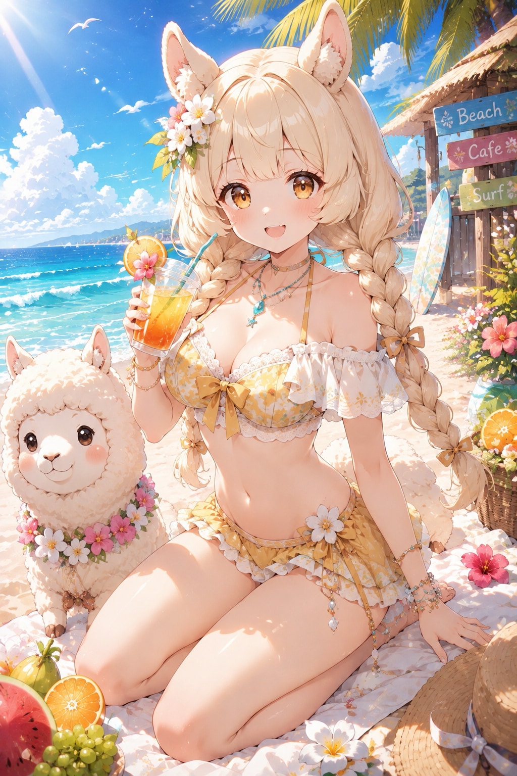 アルパカちゃん夏を満喫中