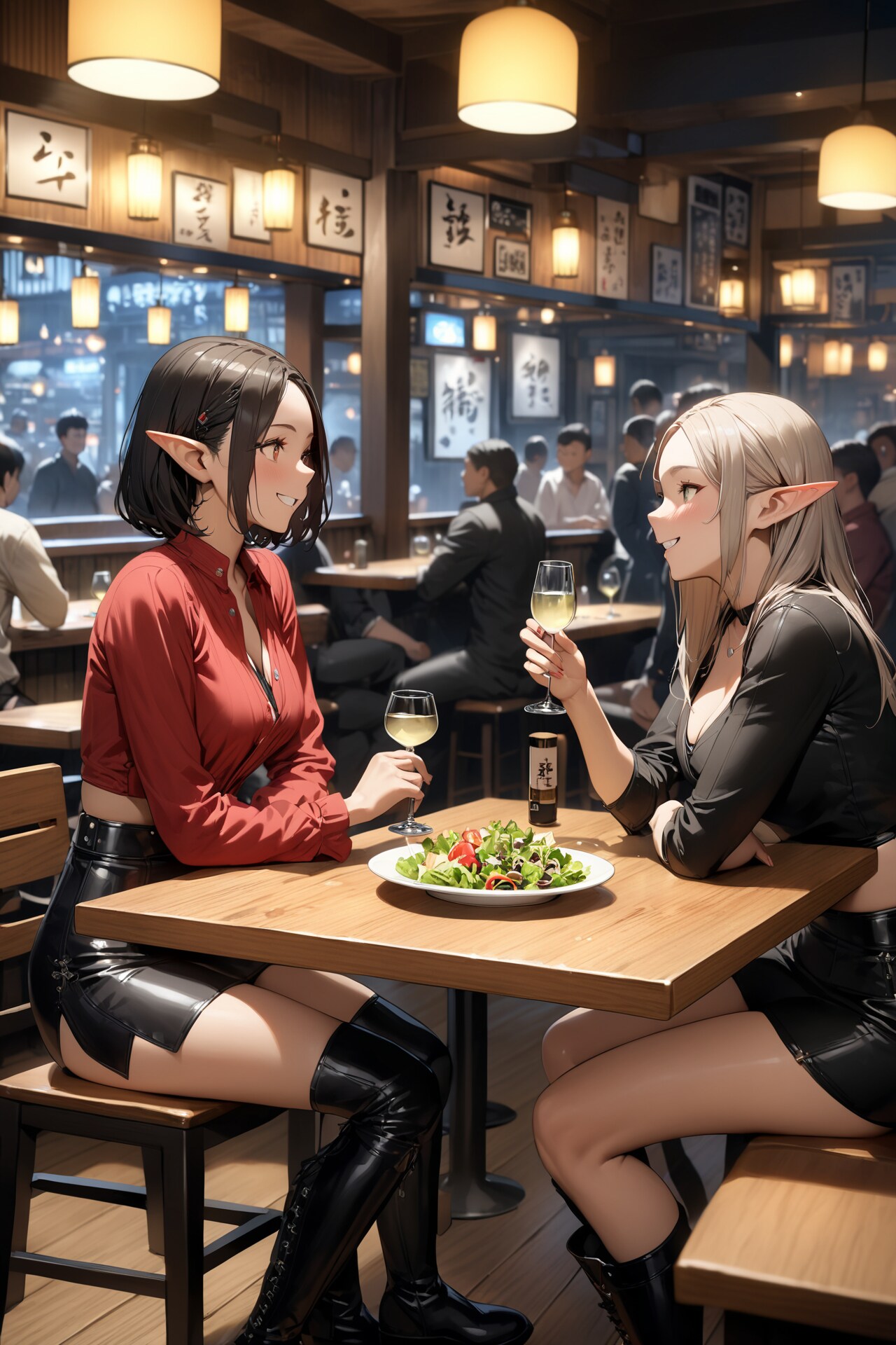 居酒屋のエルフ族 | の人気AIイラスト・グラビア