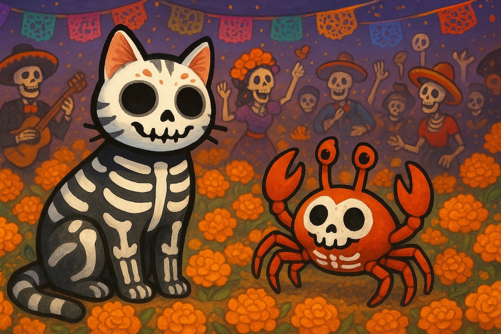 死者の日のお祭りにゃんだな🐱🦀