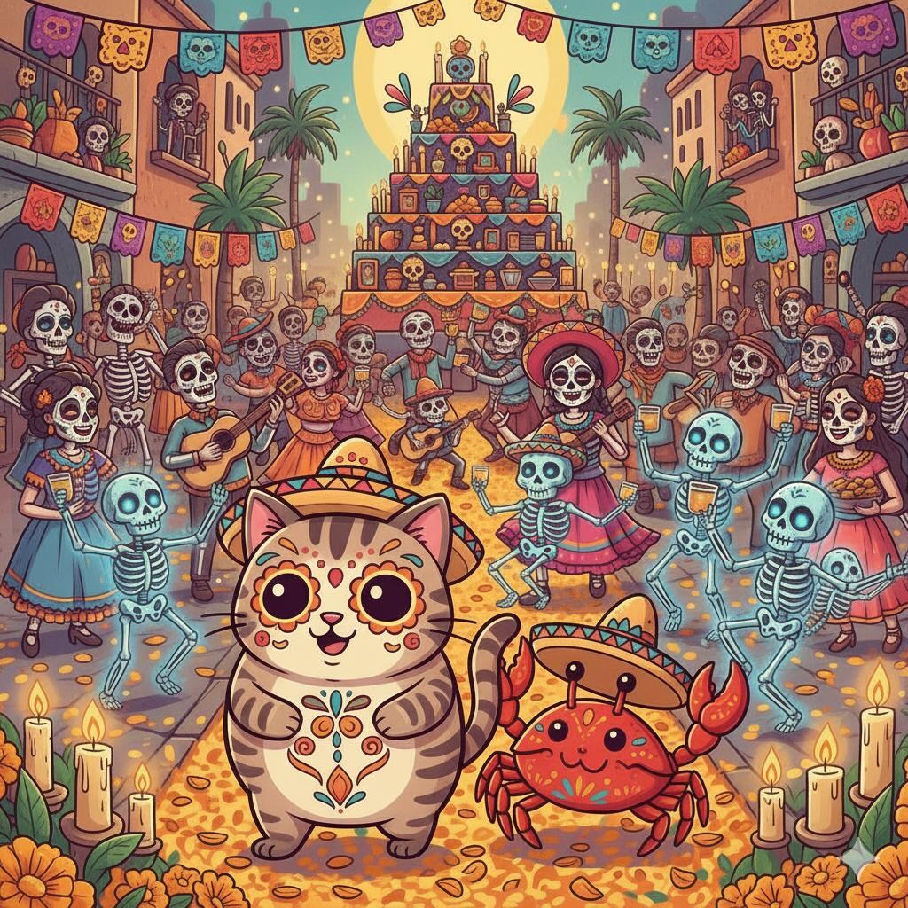 死者の日のお祭りにゃんだな🐱🦀