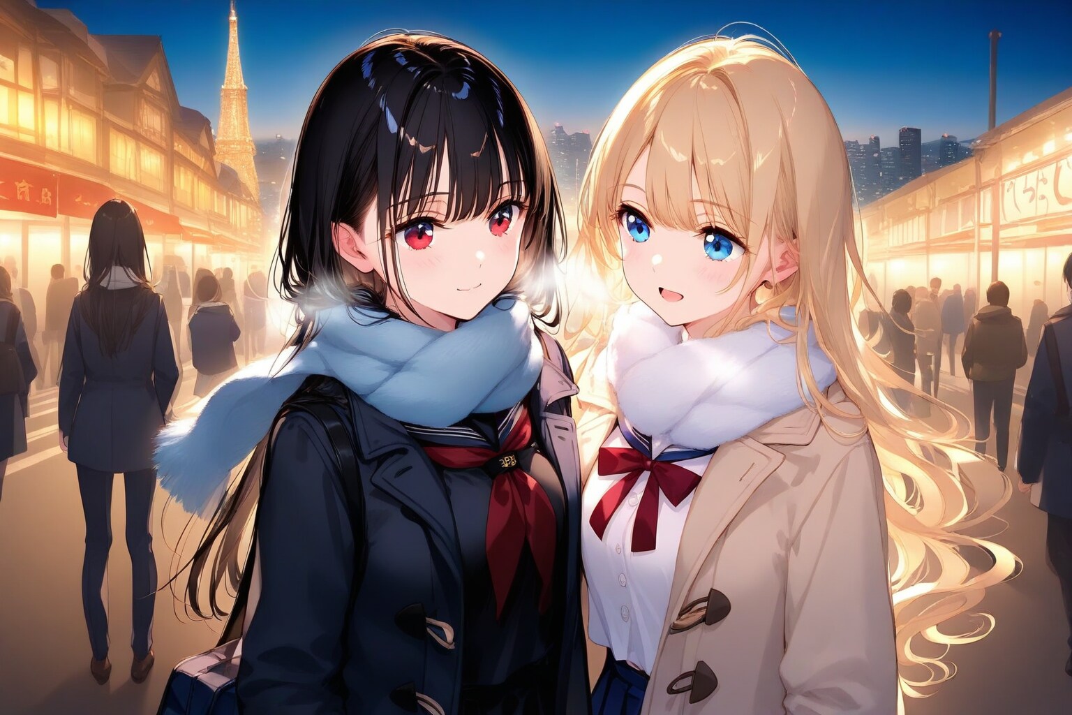 ちちぷいちゃんとししょちゃんの冬デート | の人気AIイラスト・グラビア