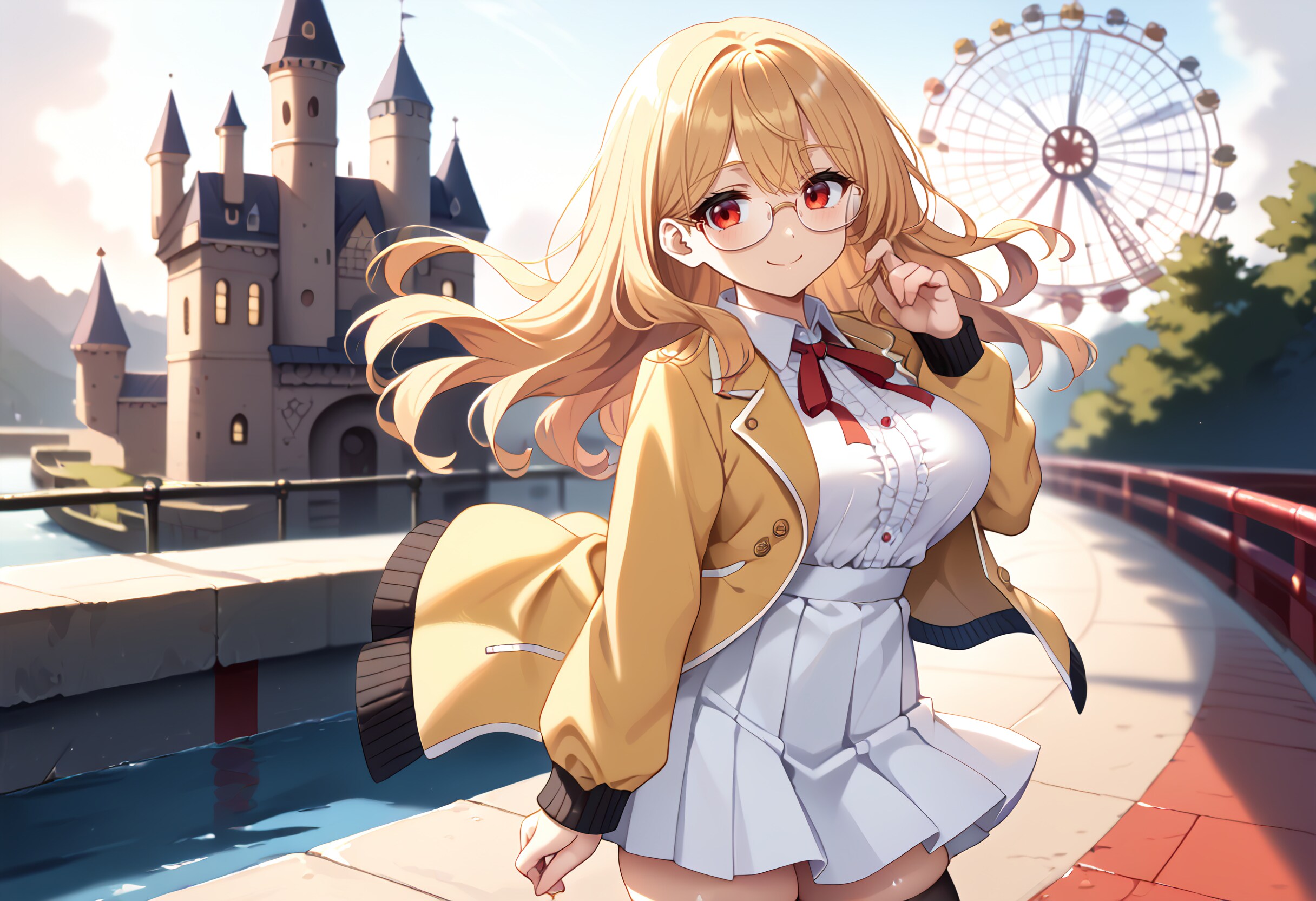 金髪お姉ちゃん・遊園地 | の人気AIイラスト・グラビア