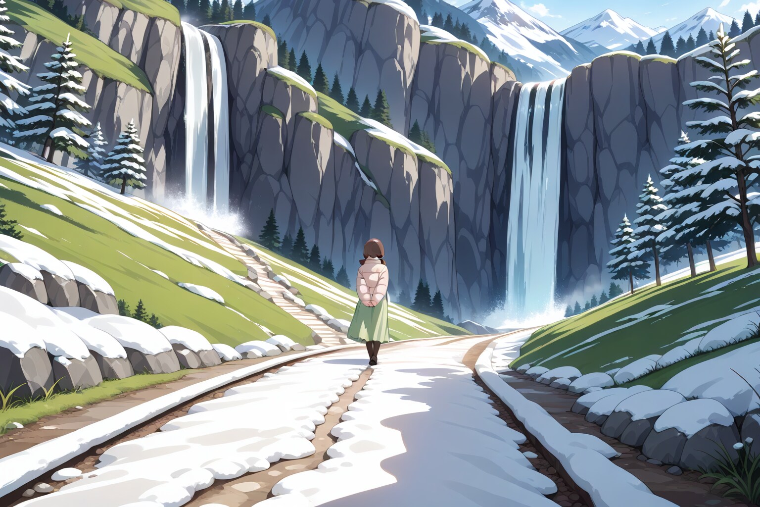 旅行2_旅行に行ったら観光！！もちろん滝！！ | の人気AIイラスト・グラビア