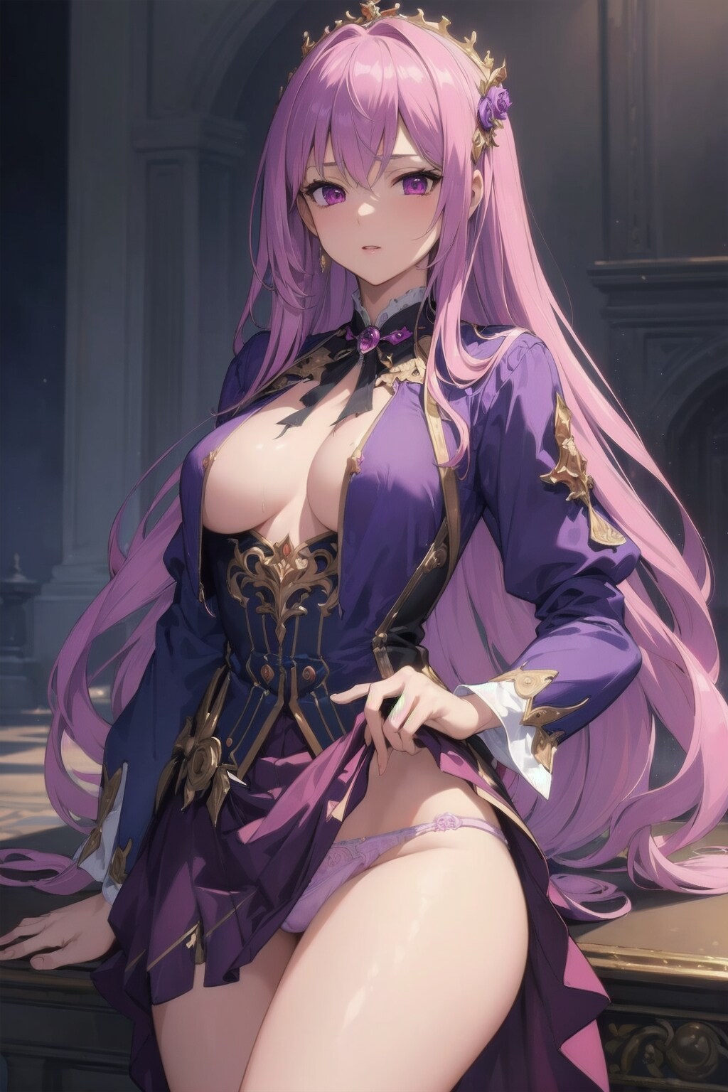 意外とかわいいおパンツをはいていた魔女様