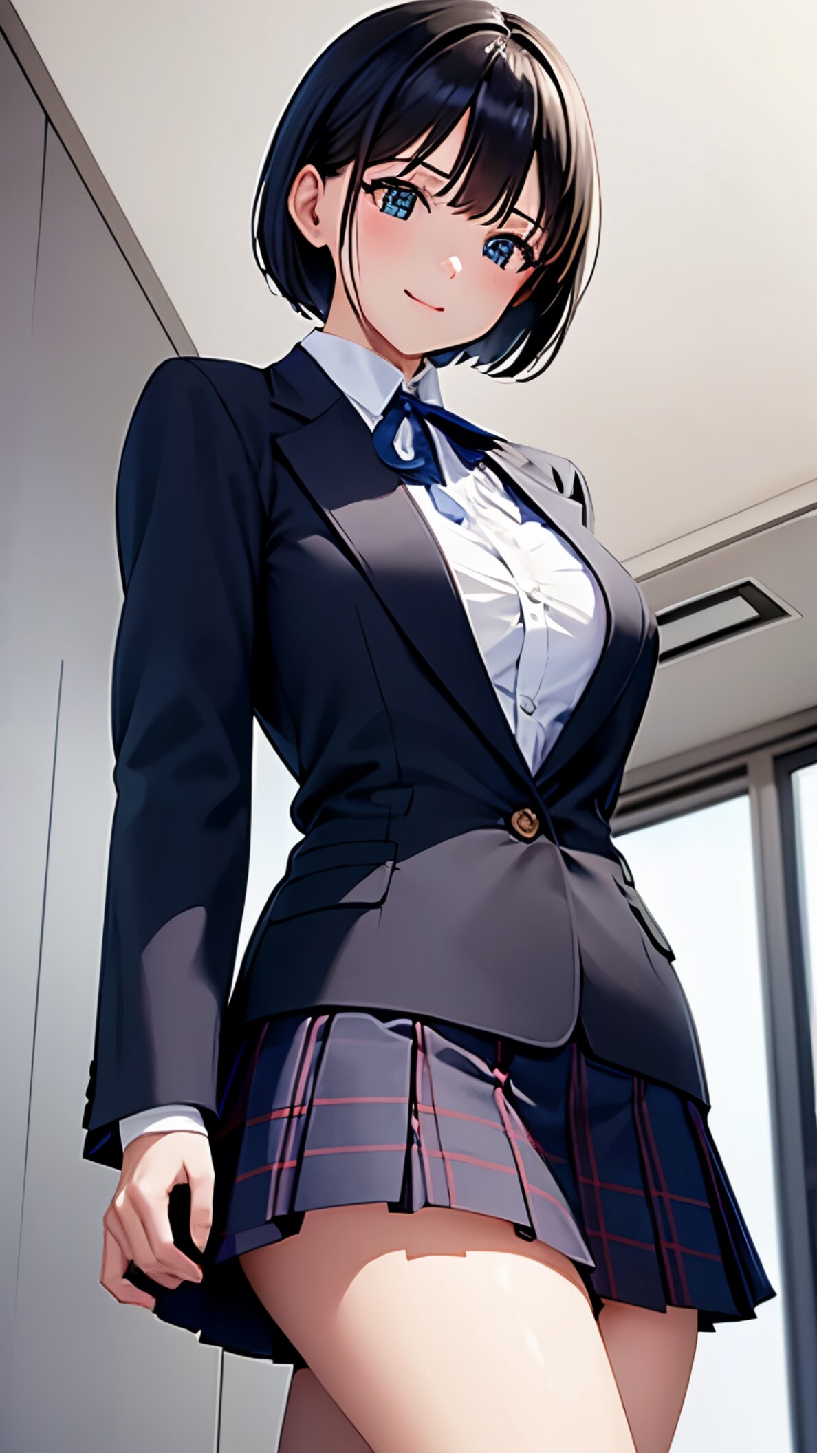 どことなく秘書感のあるショートボブの女子高生