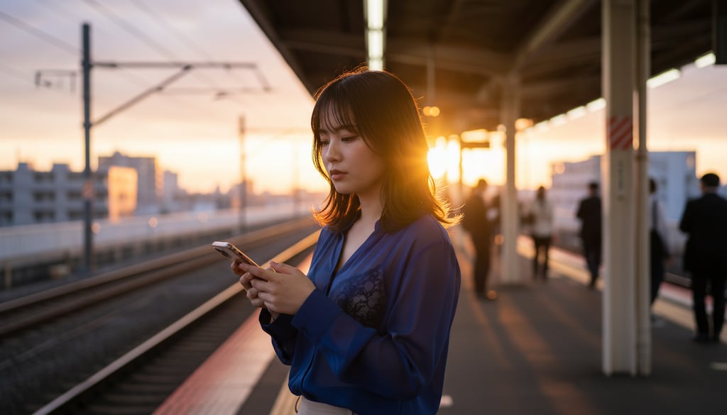 西日のシルクブラウス