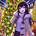 クリスマスイブの黒髪ロング少女と、イルミネーション★(10枚) 5枚目