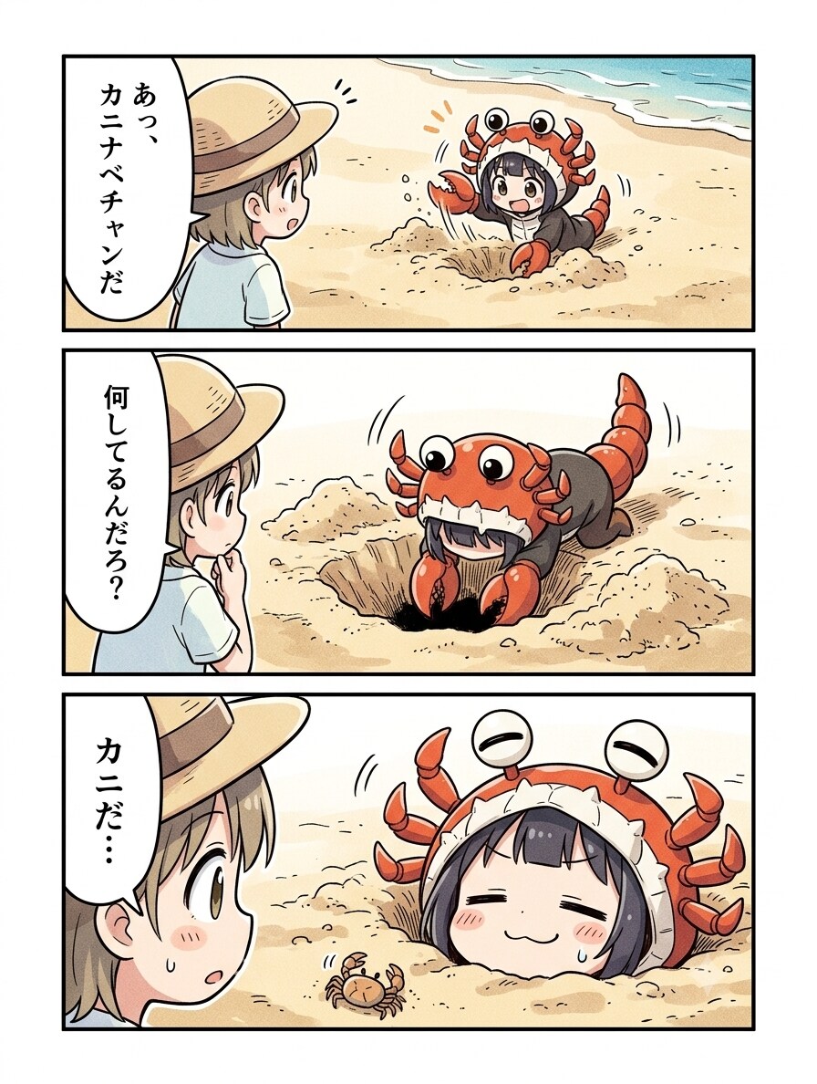 多分砂浴び！カニナベチャン