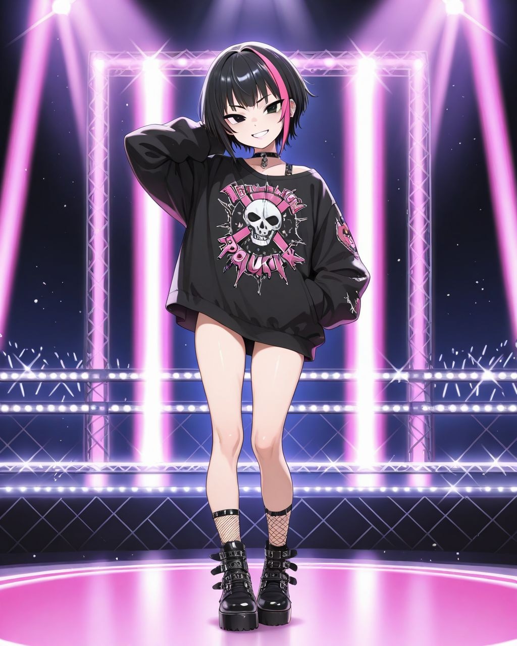 メッシュヘアなパンク女子1