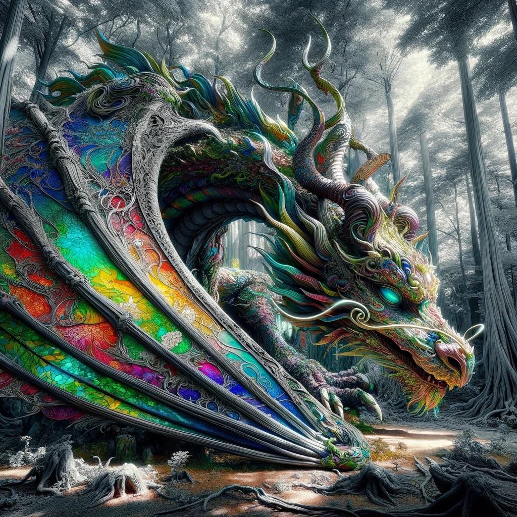 極彩色のドラゴン、穏やかに眠る。