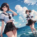 セーラー服　×　海 3枚目