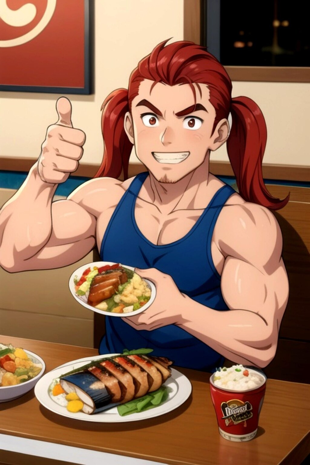 赤髪ツインテール君