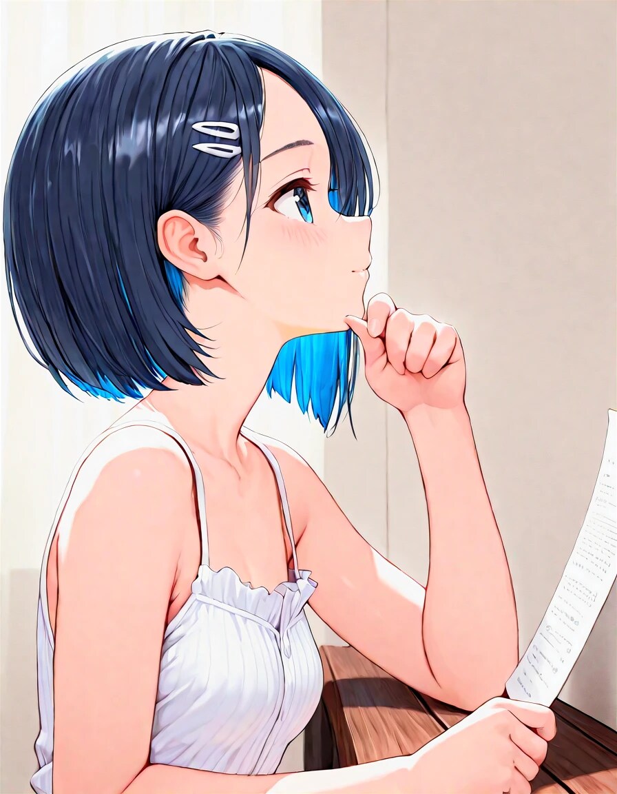 土曜。ラウンジで千鶴に『同じ紙で見せて』と言えた