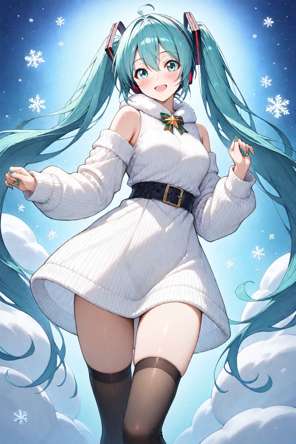 【習作】初音ミクちゃん　ー「ちちぷい生成機能」で再挑戦ー